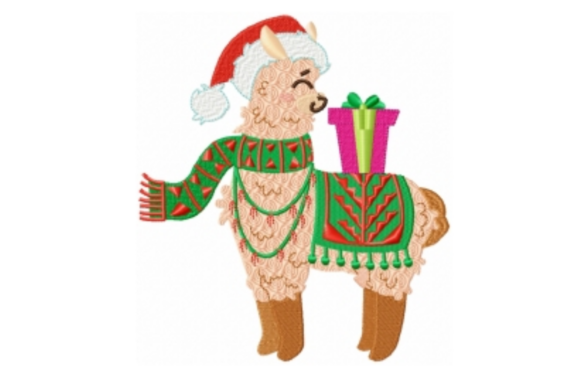 Christmas Llama with Scarf Embroidery Review
