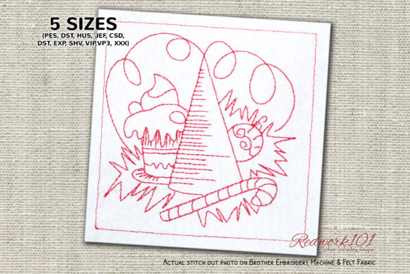Christmas Party Redwork Embroidery Review